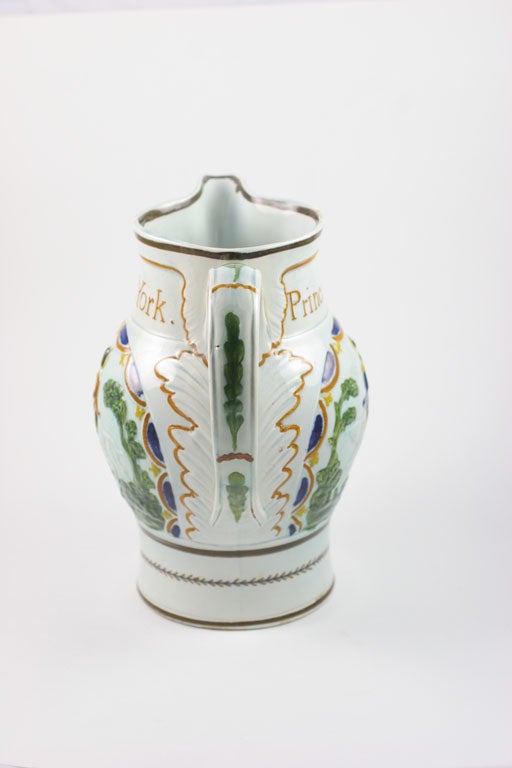 Prattware Pitcher In Excellent Condition For Sale In New York, NY